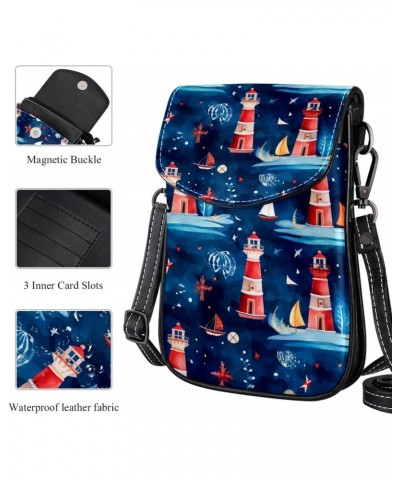 Crossbody Bags for Women,Crossbody Bag Men,Small Sling Bag,Anchor Lighthouse Ship Fish,Crossbody Purse $12.82 Crossbody Bags