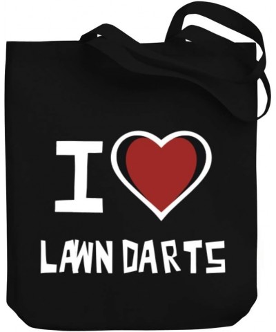 I love Lawn Darts Bicolor Heart Canvas Tote Bag 10.5" x 16" x 4 $19.60 Totes