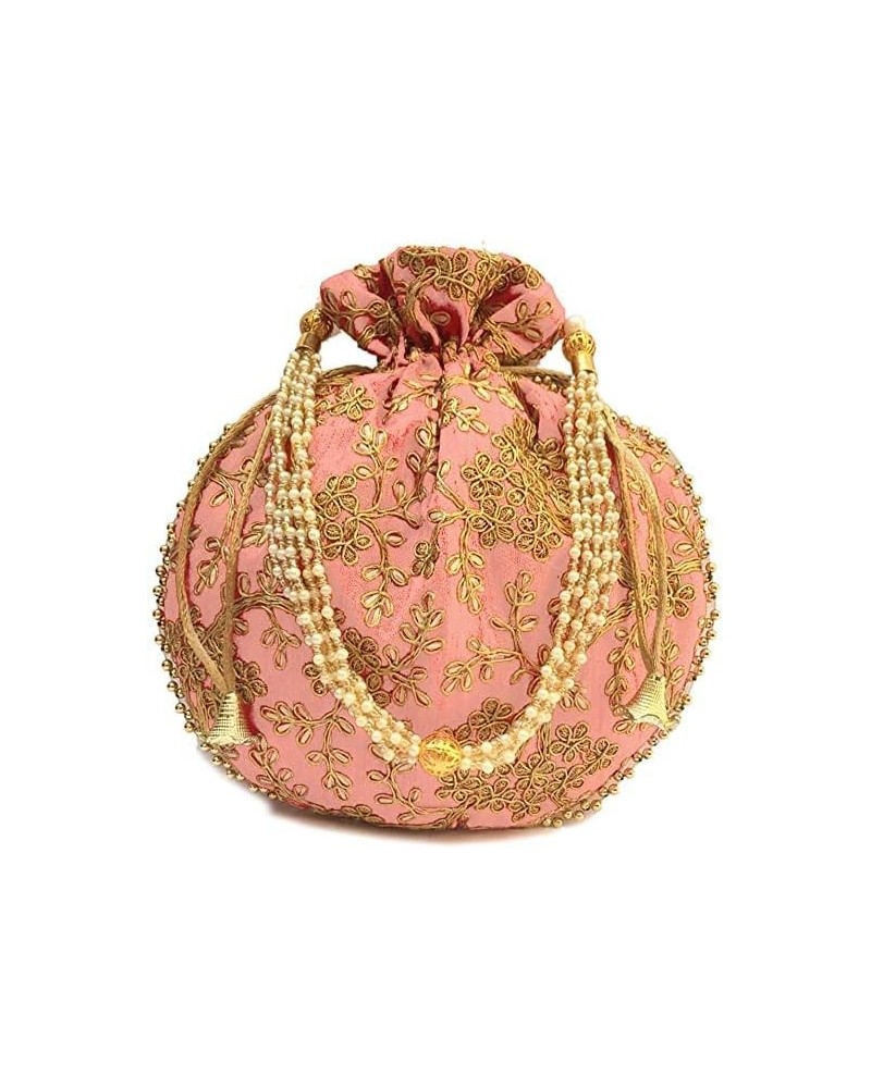 Indian Ethnic Potli bag Ladies Handbag Purse for Bridal Party wedding and Gifting Light Pink $10.61 Clutches