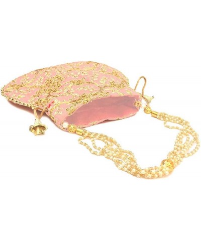 Indian Ethnic Potli bag Ladies Handbag Purse for Bridal Party wedding and Gifting Light Pink $10.61 Clutches