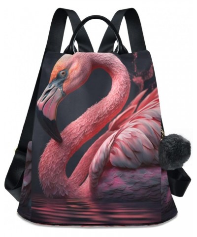 Women Backpack for Travel Work - Flamingo in Water, Anti Theft Casual Daypack Shoulder Bag Purse 15 inches $18.45 Backpacks