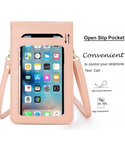 Womens Cellphone Crossbody Bag Small Light Leather Shoulder Purse Handbag Card Wallet Lanyard Case Girls Satchel Pouch Touch ...