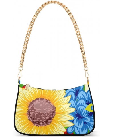 Shoulder Bags for Women, Sunflower Daisy Hobo Tote Handbag, Retro Chain Bag Purse with Zipper Color08 $17.09 Shoulder Bags