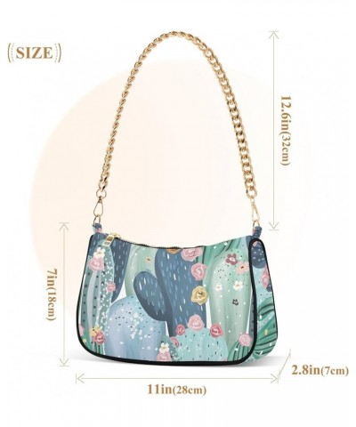 Peacocks Feather Print Women's Purse Hobo Clutch Bag Women's Designer Inspire Handbags Cute Shoulder Bags Pastel Cactus Succu...