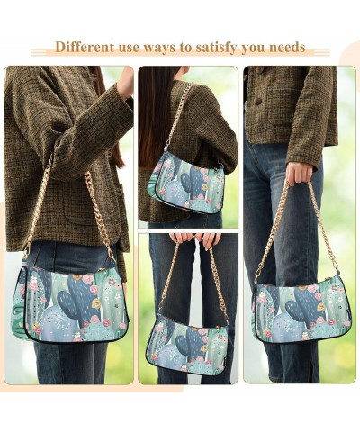 Peacocks Feather Print Women's Purse Hobo Clutch Bag Women's Designer Inspire Handbags Cute Shoulder Bags Pastel Cactus Succu...