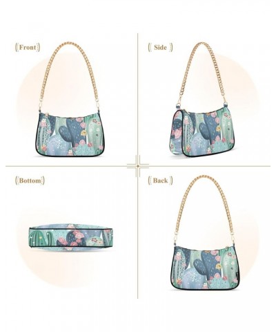 Peacocks Feather Print Women's Purse Hobo Clutch Bag Women's Designer Inspire Handbags Cute Shoulder Bags Pastel Cactus Succu...