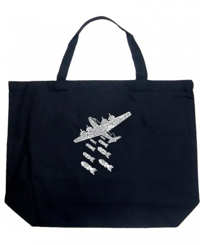 Word Art Large Tote Bag - Drop Beats Not Bombs Black Black $11.20 Totes