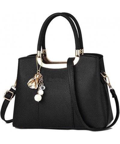 Women Large Satchel Handbag Top Handle Purses Tote Ladies Casual Shoulder Bag Large Crossbody Bag with Zipper Black $27.03 Totes