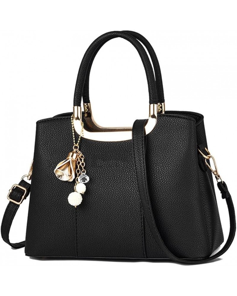 Women Large Satchel Handbag Top Handle Purses Tote Ladies Casual Shoulder Bag Large Crossbody Bag with Zipper Black $27.03 Totes