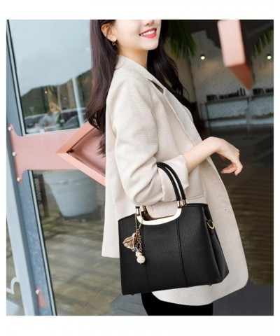 Women Large Satchel Handbag Top Handle Purses Tote Ladies Casual Shoulder Bag Large Crossbody Bag with Zipper Black $27.03 Totes