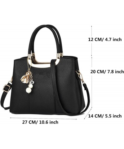 Women Large Satchel Handbag Top Handle Purses Tote Ladies Casual Shoulder Bag Large Crossbody Bag with Zipper Black $27.03 Totes