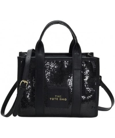 Tote Bag for Women Dupes Leather Sequins Tote Bag Small Crossbody Handbags (Black) $23.99 Totes