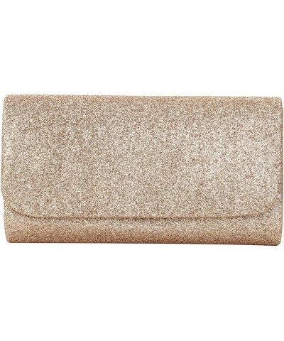 Premium Small Metallic Glitter Flap Clutch Evening Bag Handbag Champagne $11.39 Evening Bags