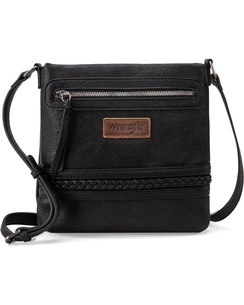 Crossbody Bags for Women Western Hand Woven Satchel Purse Woven-smoky Black $32.44 Crossbody Bags