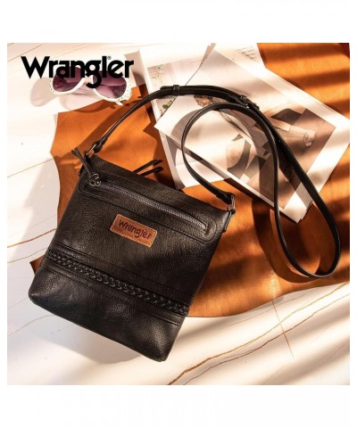 Crossbody Bags for Women Western Hand Woven Satchel Purse Woven-smoky Black $32.44 Crossbody Bags