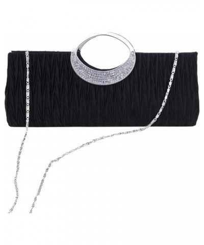 Women's Handbags Rhinestone Satin Pleated Evening Handbag Luxury Women Party Clutch Purse $122.07 Evening Bags