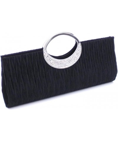 Women's Handbags Rhinestone Satin Pleated Evening Handbag Luxury Women Party Clutch Purse $122.07 Evening Bags