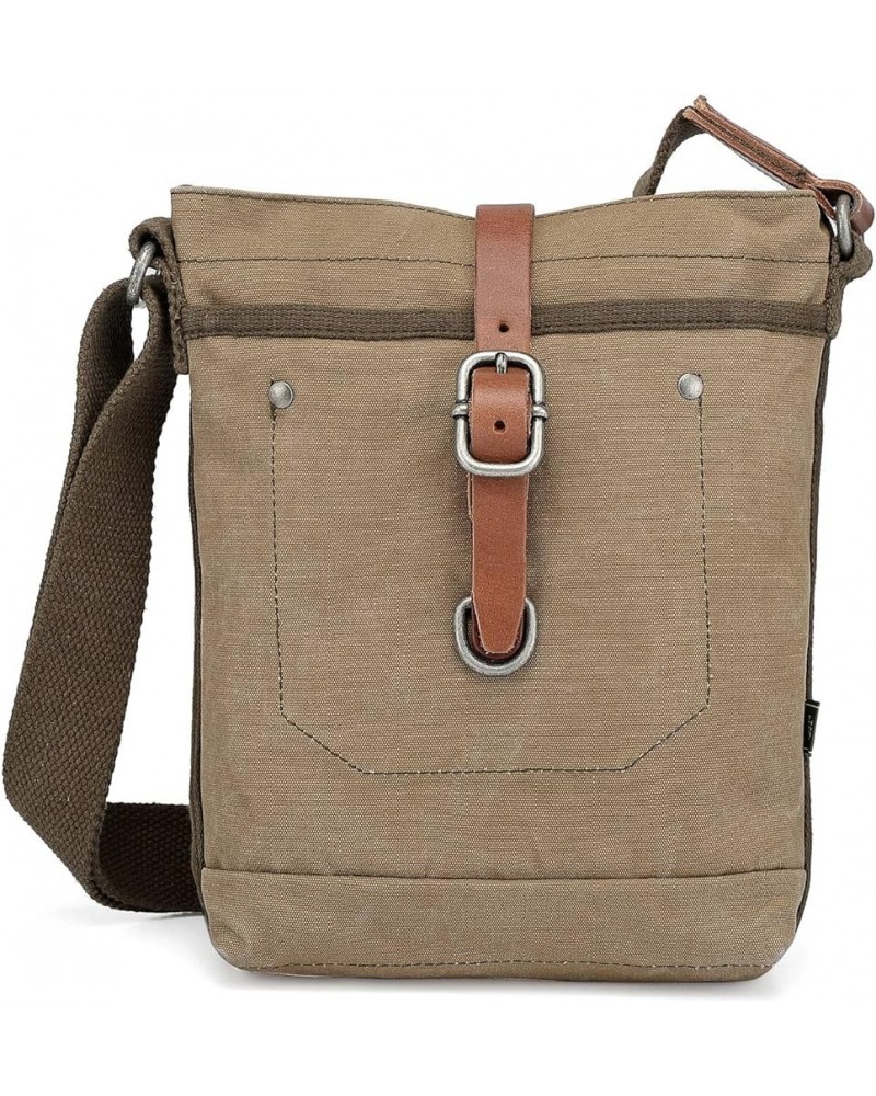 TSD Brand Forest Canvas Crossbody Bag Olive $22.08 Crossbody Bags