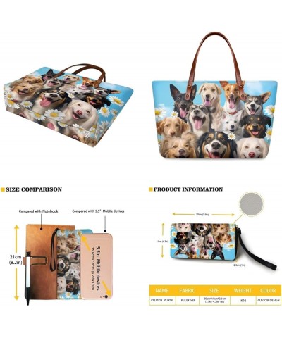 Women Handbags Wallet Tote Bag Shoulder Bag Top Handle Satchel Purse Set 2pcs Dogs Daisy - Multicolor $27.72 Totes