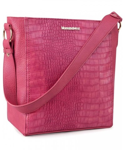 Purses for Women Shoulder Purses and Handbags Hobo Bags for Women Crocodile Hot Pink $14.74 Hobo Bags