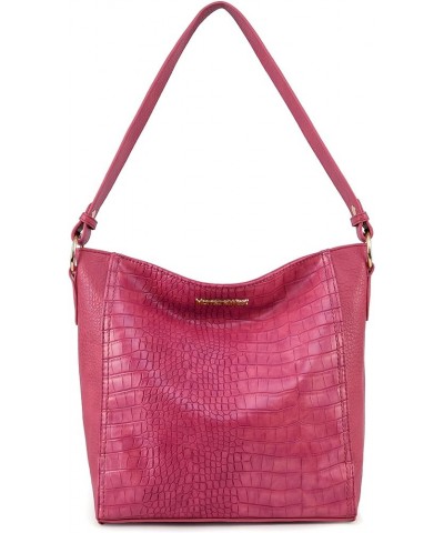 Purses for Women Shoulder Purses and Handbags Hobo Bags for Women Crocodile Hot Pink $14.74 Hobo Bags