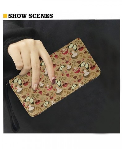 Sunflower Flag Print PU Leather Wallet for Women Zip Around Cell Phone Credit Card Holder Clutch Purse with Wrist Strap for T...