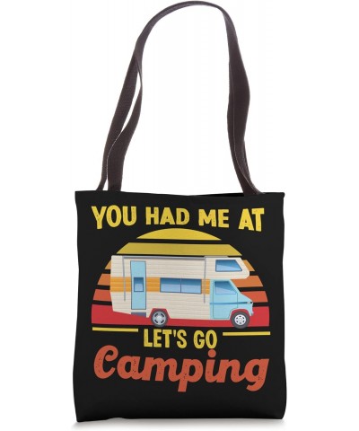 Let's Go Camping Motorhome Campervan Girl Retro Vintage Tote Bag $12.53 Totes