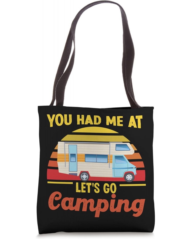 Let's Go Camping Motorhome Campervan Girl Retro Vintage Tote Bag $12.53 Totes