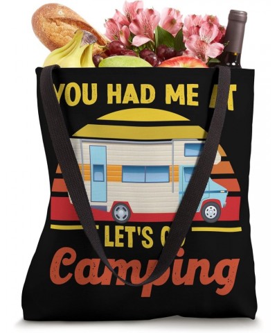 Let's Go Camping Motorhome Campervan Girl Retro Vintage Tote Bag $12.53 Totes