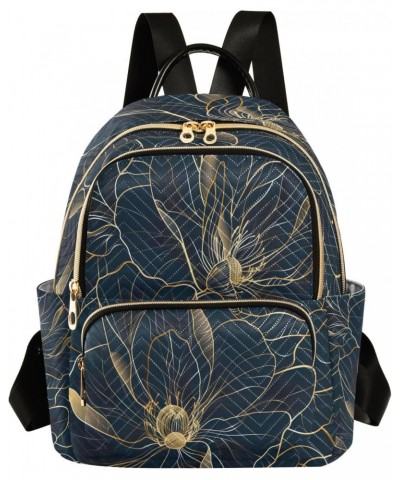 Luxury Golden Rose Flower Women Backpack Purse Travel Daypack Shoulder Bag $17.50 Backpacks