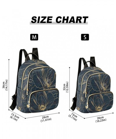 Luxury Golden Rose Flower Women Backpack Purse Travel Daypack Shoulder Bag $17.50 Backpacks