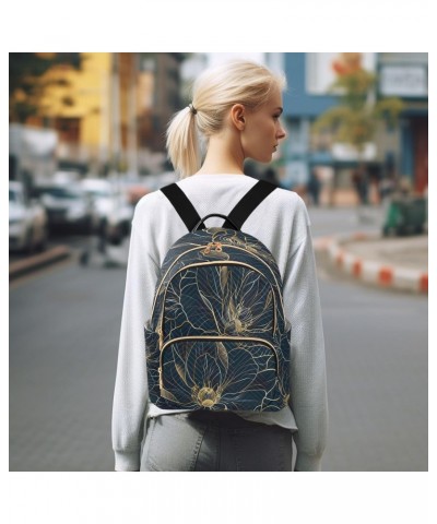 Luxury Golden Rose Flower Women Backpack Purse Travel Daypack Shoulder Bag $17.50 Backpacks