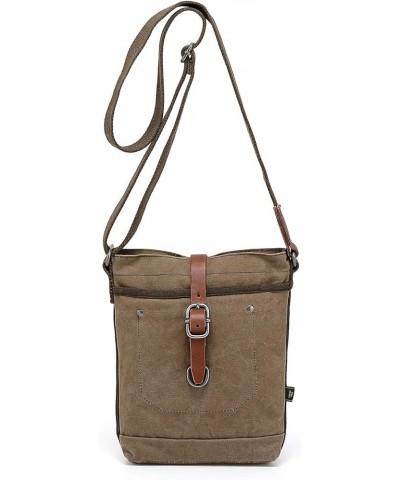 TSD Brand Forest Canvas Crossbody Bag Olive $22.08 Crossbody Bags