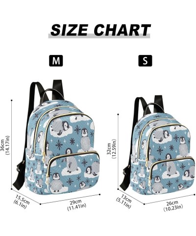 Women Backpack Purse Cute Penguins Snowflakes Fashion Shoulder Bags Travel Backpack Small Daypacks S Small $12.48 Backpacks