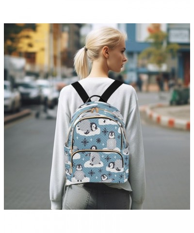 Women Backpack Purse Cute Penguins Snowflakes Fashion Shoulder Bags Travel Backpack Small Daypacks S Small $12.48 Backpacks