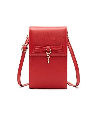 Leather Crossbody Bags for Women, Small Crossbody Phone Bags Cellphone Wallet Purse for Women, Simple Fashion Bag Red $13.20 ...