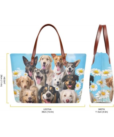 Women Handbags Wallet Tote Bag Shoulder Bag Top Handle Satchel Purse Set 2pcs Dogs Daisy - Multicolor $27.72 Totes