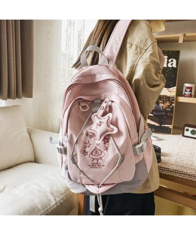 Cute Backpack for Women Men,cute Backpack Purse Hiking Travel Backpack Fashion Aesthetic Shoulder Bag Harajuku (white) Pink C...