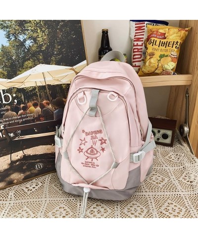 Cute Backpack for Women Men,cute Backpack Purse Hiking Travel Backpack Fashion Aesthetic Shoulder Bag Harajuku (white) Pink C...