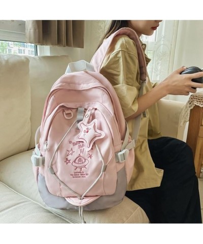 Cute Backpack for Women Men,cute Backpack Purse Hiking Travel Backpack Fashion Aesthetic Shoulder Bag Harajuku (white) Pink C...