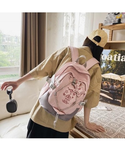 Cute Backpack for Women Men,cute Backpack Purse Hiking Travel Backpack Fashion Aesthetic Shoulder Bag Harajuku (white) Pink C...