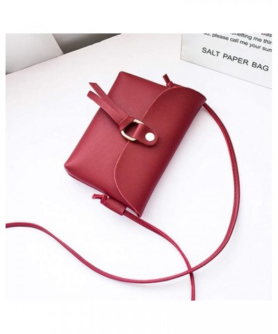 Small Crossbody Bags for Women Lightweight Design Mini Shoulder Bag Cute Leather Purse Wine Red $12.38 Totes