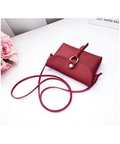 Small Crossbody Bags for Women Lightweight Design Mini Shoulder Bag Cute Leather Purse Wine Red $12.38 Totes