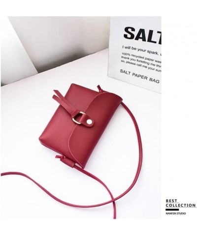 Small Crossbody Bags for Women Lightweight Design Mini Shoulder Bag Cute Leather Purse Wine Red $12.38 Totes