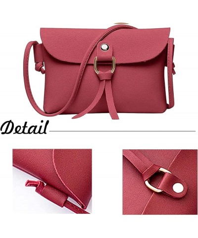 Small Crossbody Bags for Women Lightweight Design Mini Shoulder Bag Cute Leather Purse Wine Red $12.38 Totes