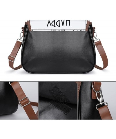 Printed Crossbody Bag Shoulder Bag PU Leather Women's Designer Satchels Stripes Shorthair Cat Color5 $29.99 Satchels