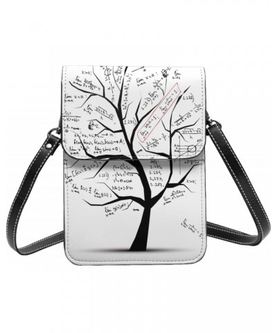 Math Tree Branches Women Small Crossbody Bag Leather Cell Phone Purse Wallet $17.43 Crossbody Bags