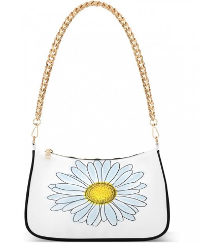 Women Shoulder Bag Daisy Flower Lightweight Clutch Handbags Casual Tote Handbags $17.99 Totes