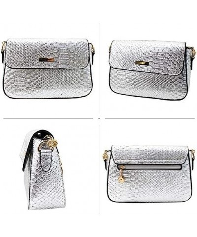 Fashion Women Snakeskin Envelope Clutch Bag Ladies Retro Evening Party Prom Chain Handbag Purse Mother's Day Gift Silver $11....