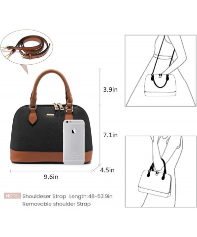 Small Crossbody Bags for Women Classic Double Zip Top Handle Dome Satchel Bag Shoulder Purse Black/Brown $30.82 Satchels